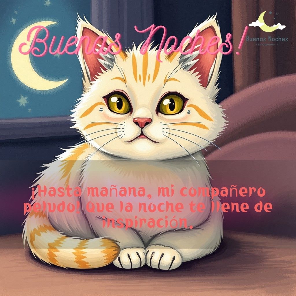 Imagenes de buenas noches con gatos 14