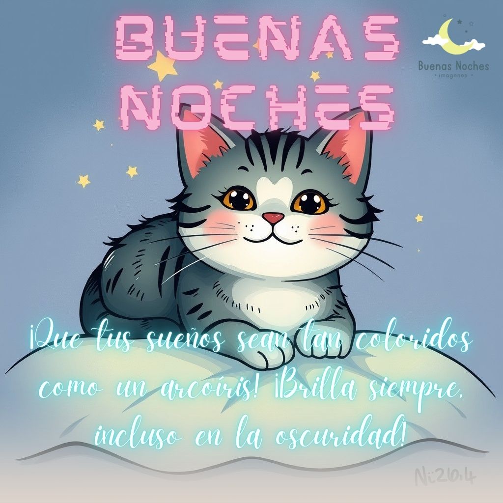 Imagenes de buenas noches con gatos 39